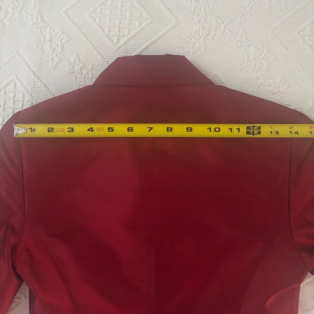 Lafayette 148 New York Deep Red Silk Blazer - Picture 11 of 11